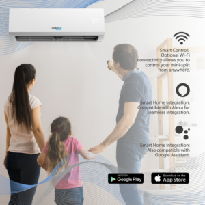 Comfort Star® 12,000 BTU 21 SEER2 Ductless Mini-Split Inverter+ Air Conditioner Only Cold System Full Set 110V