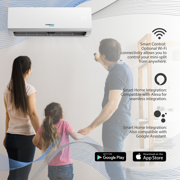 Comfort Star® 12,000 BTU 21 SEER2 Ductless Mini-Split Inverter+ Air Conditioner Only Cold System Full Set 110V