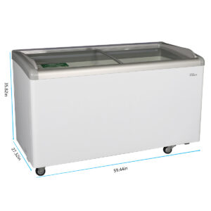 Premium Levella Showcase Freezer - 12.4 CuFt Curved Glass Door Display Cooler - Image 2