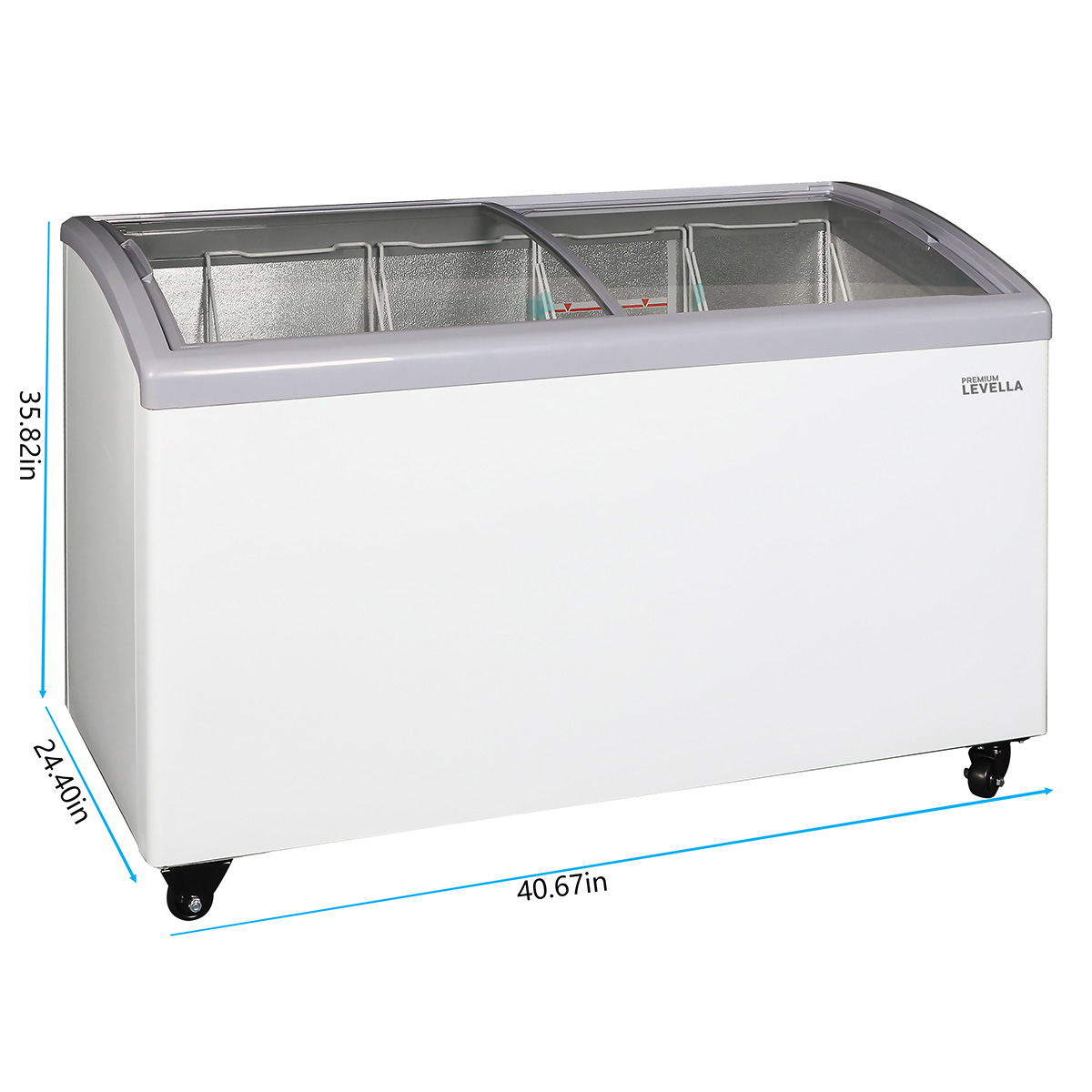Premium Levella Freezer - 7.4 CuFt Curved Glass Door Display
