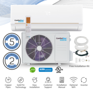 Comfort Star® 12,000 BTU 21 SEER2 Ductless Mini-Split Inverter+ Air Conditioner Only 110V