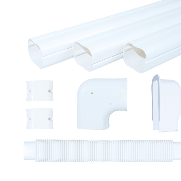 3" PVC Decorative Line Cover Kit Set & Tubing For Mini-split & Central A/C 13ft length