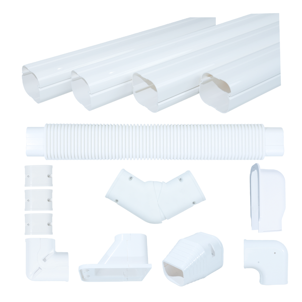 3" PVC Decorative Line Cover Kit Set & Tubing For Mini-split & Central A/C